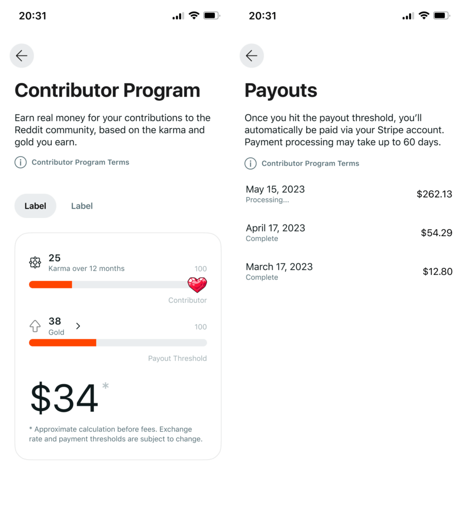 reddit payout information