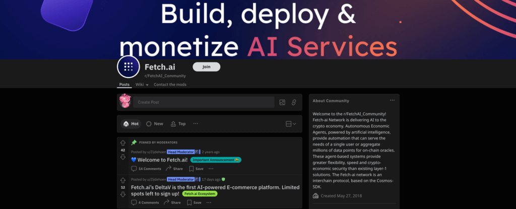 FetchAI Community subreddit
